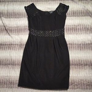 Sequin Hearts Black and Silver Studded Dress